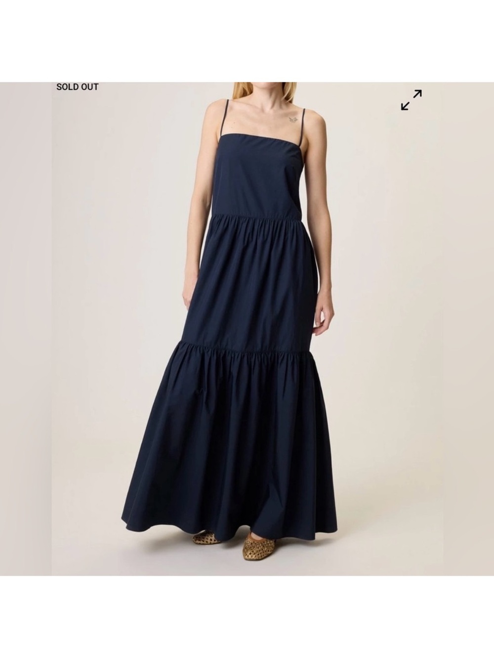 Rag & Bone Navy Sage Tiered Cotton-poplin Maxi Dress